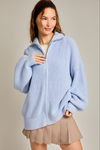 Zip Up Oversized Sweater Cardigan